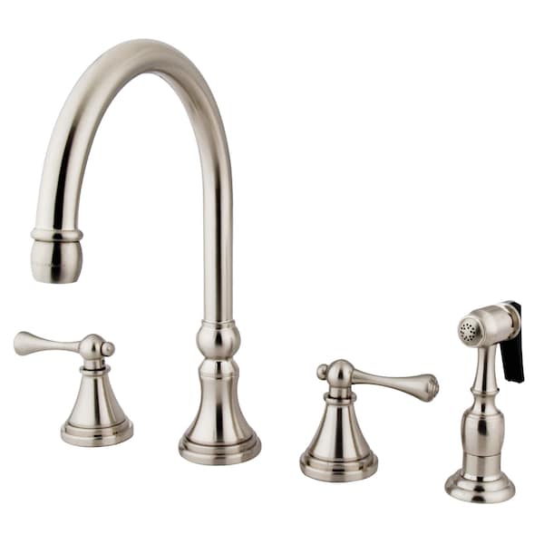 Widespread Kitchen Faucet, Brushed Nickel